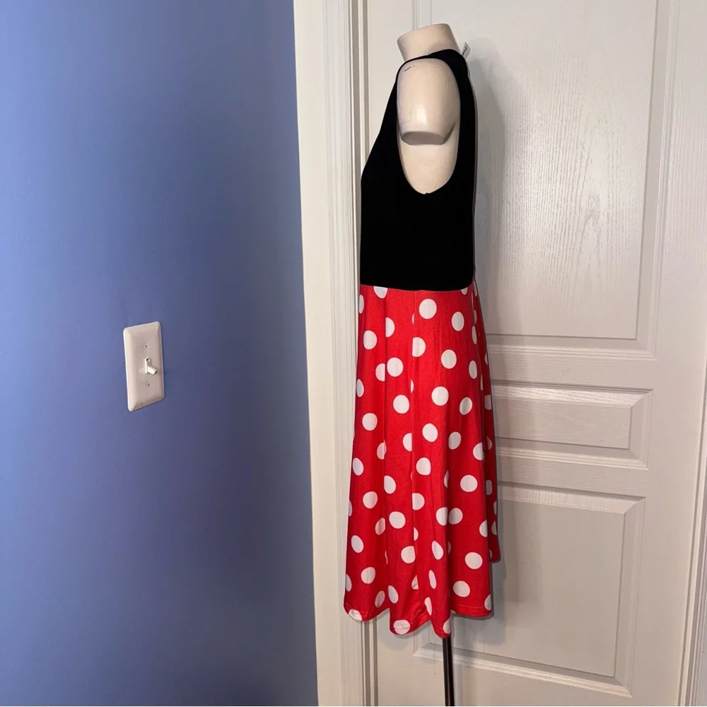 Disney Minnie Mouse Black and Red Polka Dot Dress size Large women - Picture 3 of 8
